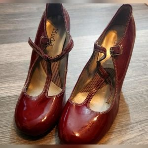 Vintage Mudd T Strap Burgundy Heels